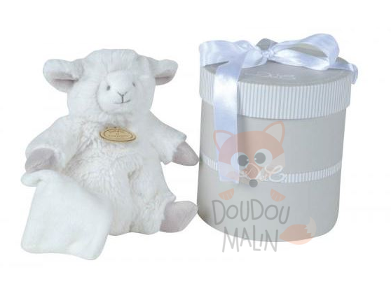  mon tout petit agneau mouton blanc taupe beige mouchoir 